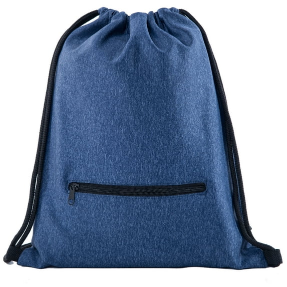 Soft Texture Drawstring Backpack - Quick Access Zipper Pocket