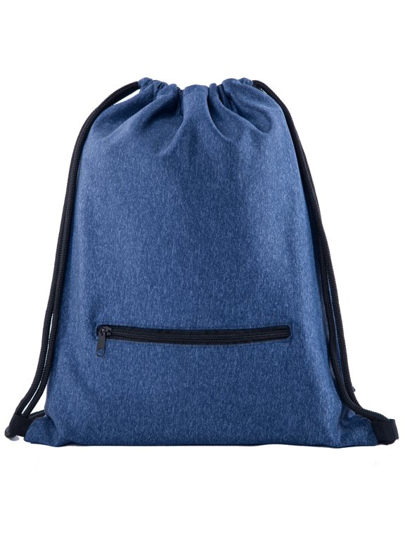 Soft Texture Drawstring Backpack - Quick Access Zipper Pocket