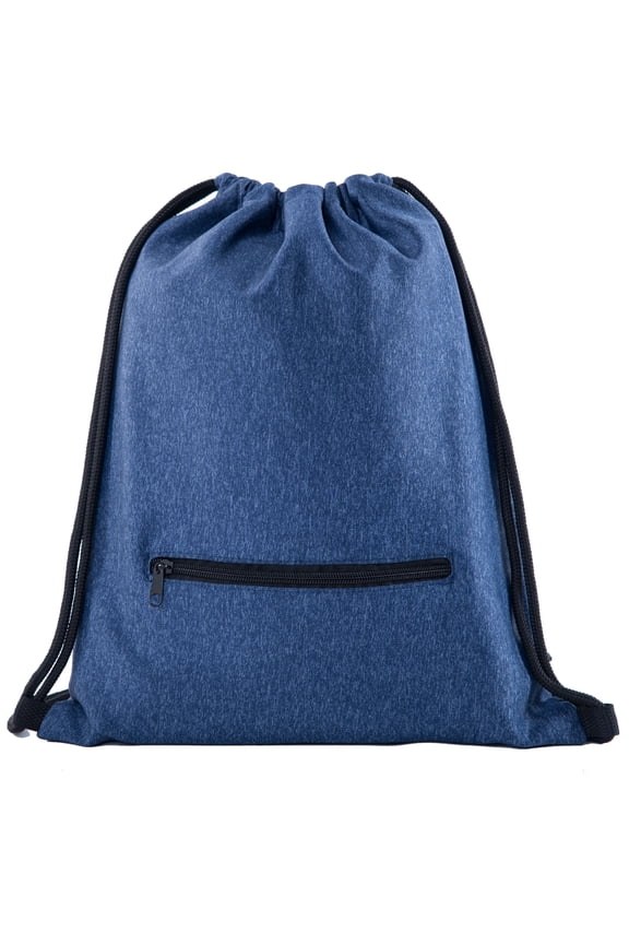 Soft Texture Drawstring Backpack - Quick Access Zipper Pocket