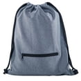 thumbnail image 1 of Soft Texture Drawstring Backpack - Quick Access Zipper Pocket, 1 of 3