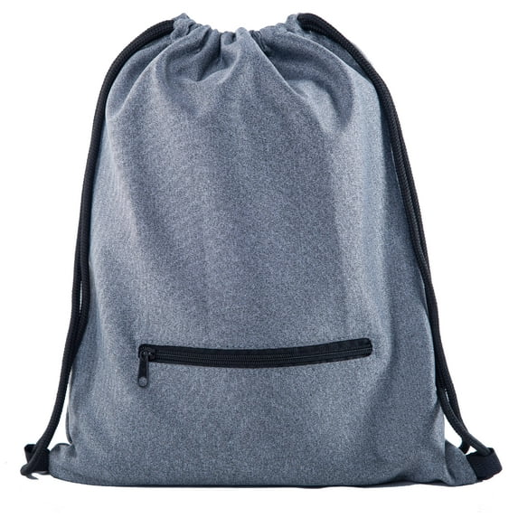 Soft Texture Drawstring Backpack - Quick Access Zipper Pocket