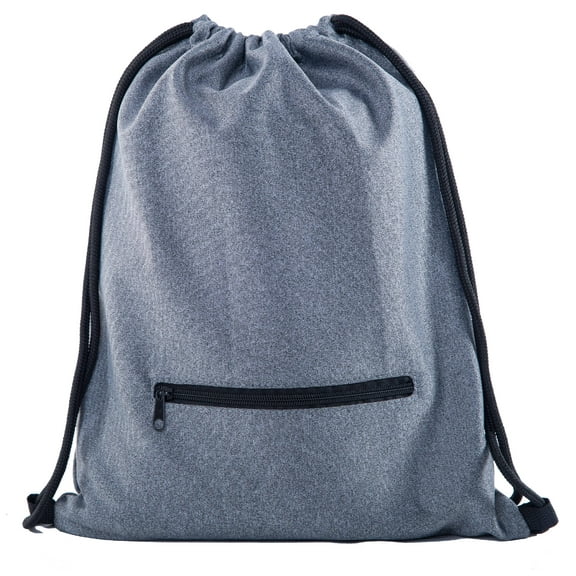 Soft Texture Drawstring Backpack - Quick Access Zipper Pocket