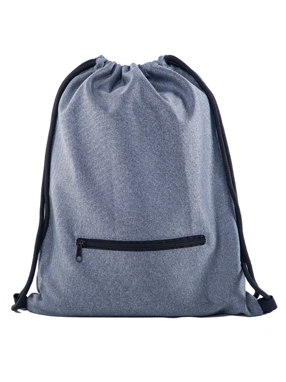 Soft Texture Drawstring Backpack - Quick Access Zipper Pocket