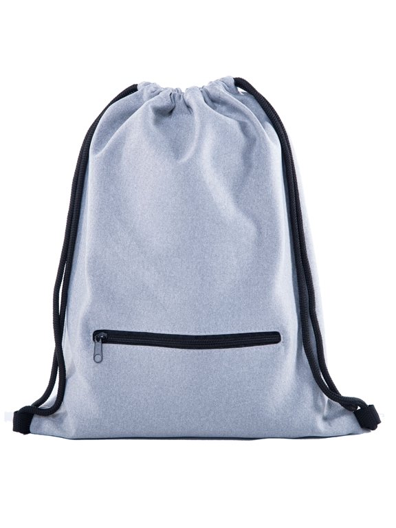 Soft Texture Drawstring Backpack - Quick Access Zipper Pocket