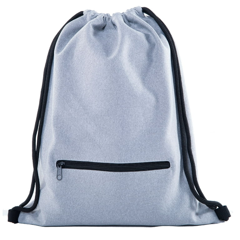 Soft Texture Drawstring Backpack - Quick Access Zipper Pocket - Walmart.com
