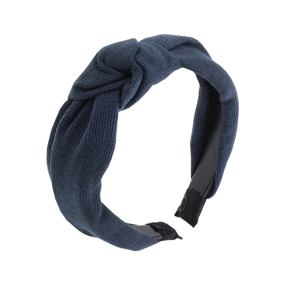 Motique Accessories Soft Textured Cotton Knot Headband Wide Turban Headband (Denim)