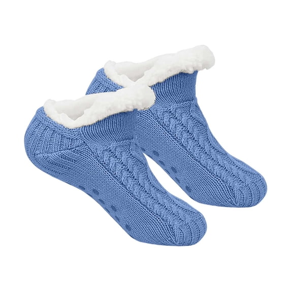 Soft Thermal Booties Socks with Non Sole for Indoor Winter Warmth and Cozy Home Footwear Comfort Size:24CM
