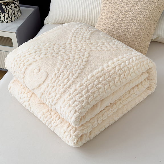 Soft Thick Blanket Under $5! Kadlawus Soft Thick Fleece Blanket, Double Layer Raschel Throw for Bed Sofa, Winter Warming Blanket, Cozy Plush Blanket, Home Office Nap Blanket