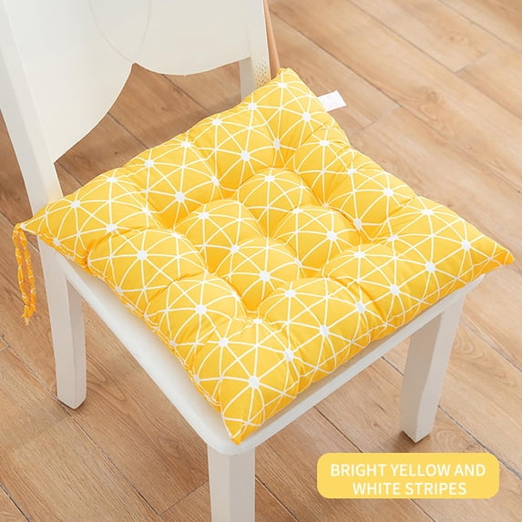 Soft Thick Chair Pad Cushion 16x16 inch, Cotton Linen Thickened Seat Cushion for Office, Dining Room, Kitchen, Car, or Patio, Comfortable Washable Chair Pad Cover for Home & Classroom