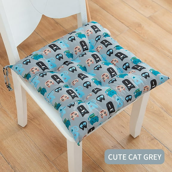 Soft Thick Chair Pad Cushion 16x16 inch, Cotton Linen Thickened Seat Cushion for Office, Dining Room, Kitchen, Car, or Patio, Comfortable Washable Chair Pad Cover for Home & Classroom
