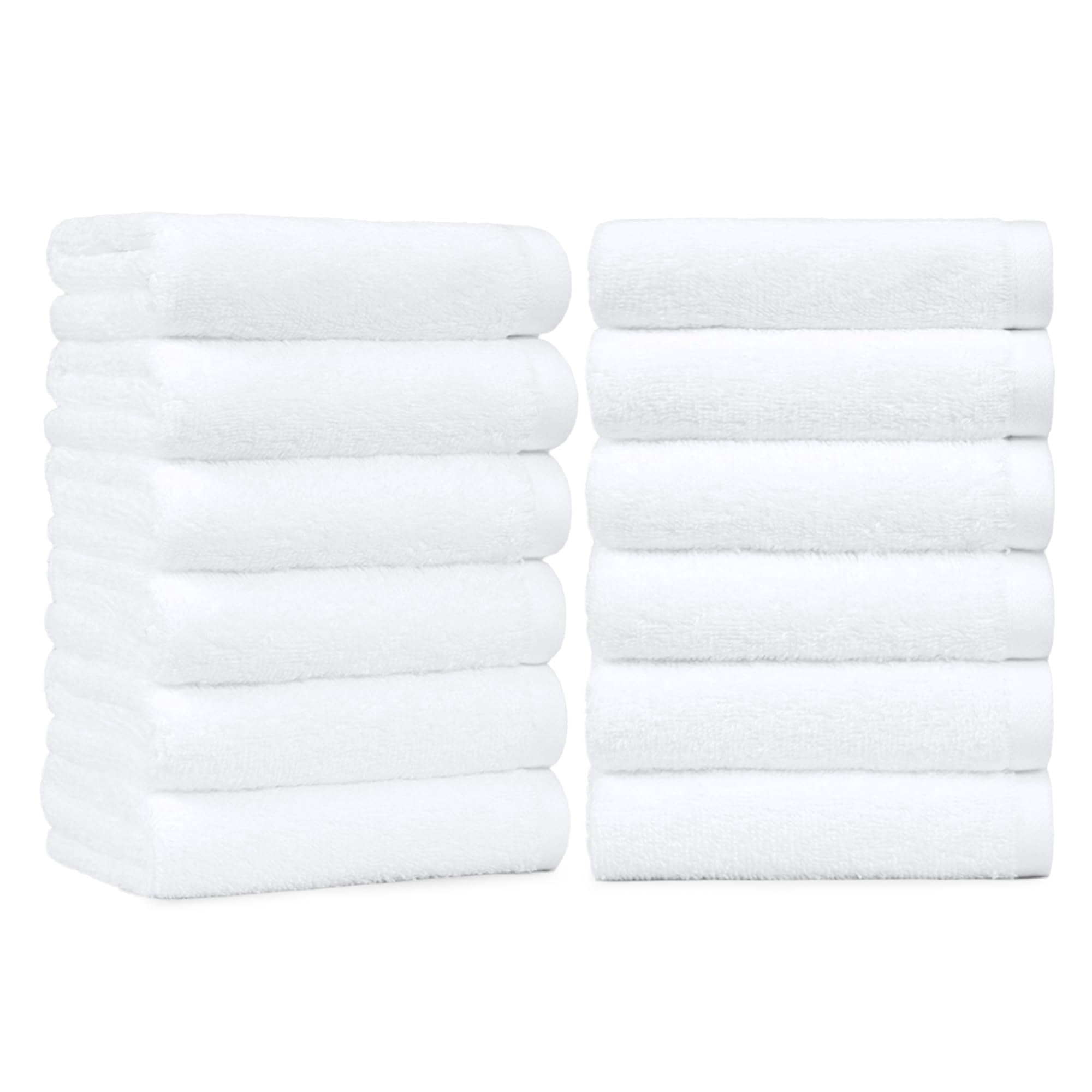 Soft Thick Cotton Hand Towels, 16 x 26 Inches, White, Absorbent Towels for Bathroom, Kitchen & Gym