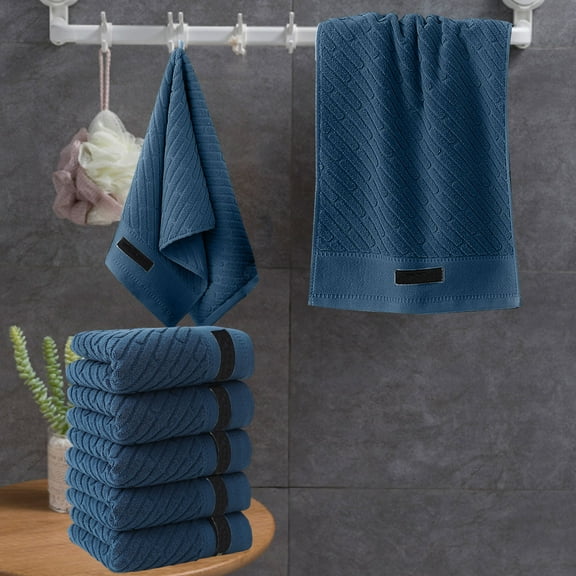 Soft Thick Cotton Towel Set, 5-piece Bathroom Set, Modern Minimalist, Ultra Soft Absorbent, Luxurious Home Decor, Spa Quality Set, Thickened Texture, 100% Cotton Blend, Family Bathroom Set