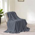 thumbnail image 1 of Soft & Thick Double Layer Raschel Blanket | 70x100 Inch Winter Throw for Bed & Sofa | Cozy Striped Fleece Blanket in Multiple Colors | Lightweight & Warm Home Decor, 1 of 6