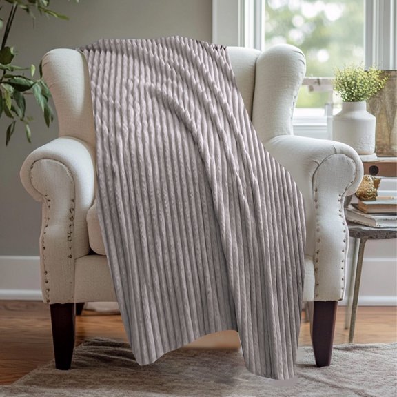 Soft Thick Double Layer Raschel Blanket Polyester Gray 27.55×39.37in Warm Cozy Fleece Throw Winter Couch Sofa Bed Home Decor Comfort