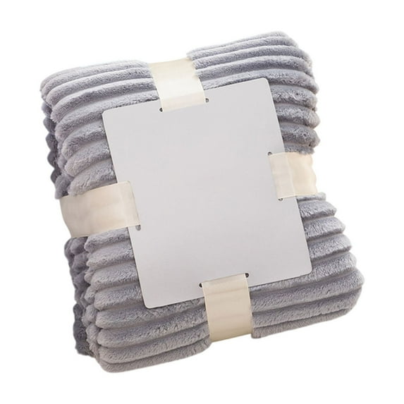 Soft Thick Fleece Blanket | 100x150cm Plush Throw for Bed & Sofa | All-Season Comfort in Multiple Colors | Striped Design for Home Decor