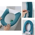 thumbnail image 1 of Soft Thick Reusable Toilet Seat Cover - Washable Fiber Cloth Toilet Seat Pad with Snaps Stretchable Warm Toilet Cover Bathroom Accessory Easy Installation Cleaning Universal Fit, 1 of 8