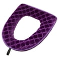 thumbnail image 1 of Soft Thick Washable Toilet Seat Cover, Bathroom Soft Thicker Warmer with Zipper Snaps Fixed Stretchable Washable Fiber Cloth Toilet Seat Covers Pads, Most Standard Size, 1 of 9