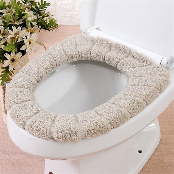 Soft Thickened Toilet Seat Cushion With Plush Texture For Extra Comfort, Universal Fit Design To Fit Most Standard Elongated And Round Toilets, Single Piece Toilet Pad With Easy