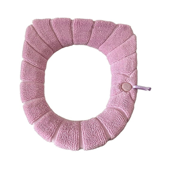 Soft Thicker Warmer Stretchable Washable Cloth Toilet Seat Cover Pad | Cozy Acrylic Material | Fits Round & Elongated Toilets 14" x 18" | Easy Install & Machine Washable