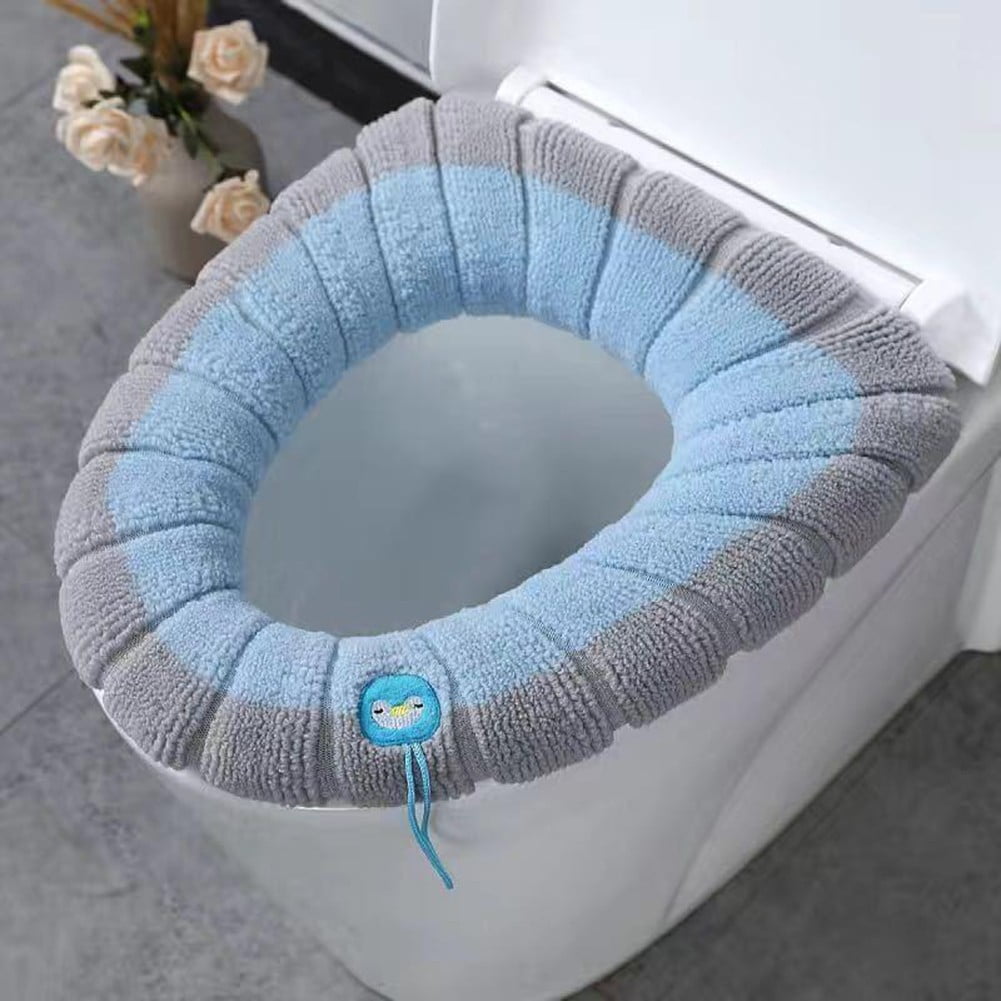 Soft Thicker Warmer Stretchable Washable Toilet Seat Cover Bathroom ...