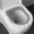thumbnail image 1 of Soft Thicker Warmer Toilet Seat Cover, Universal Fit for Round and Elongated Seats, Reusable Machine Washable Fiber Cloth Pad with Easy Installation, 1 of 8