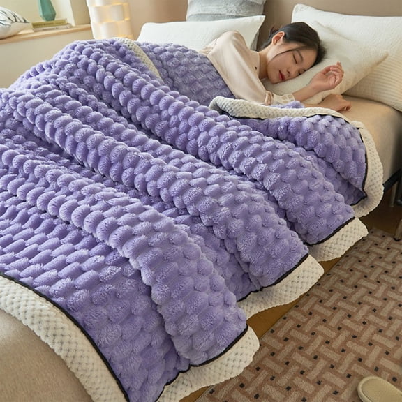 Soft Throw Blanket, with Wrinkle-Resistant, Thick & Lightweight Design, for Cozy Nights, Made of Polyester, 79 x 59 in