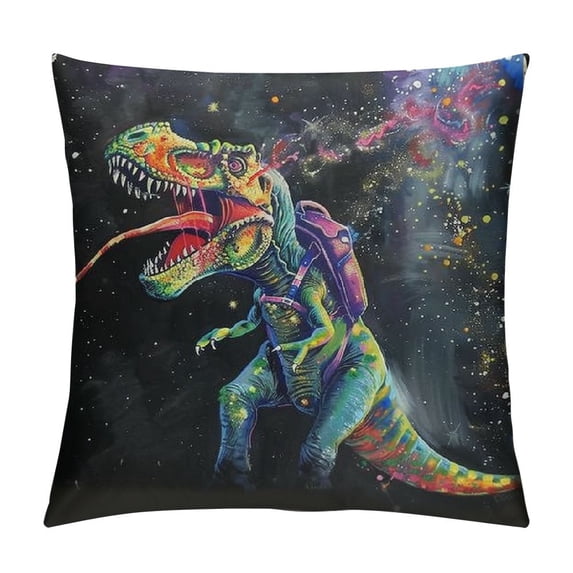 Soft Throw Pillow Covers Dinosaur Pillowcase Square Cushion Cover Waist Sofa Car Seat Cushion Case for Kids Women Family Home Decoration