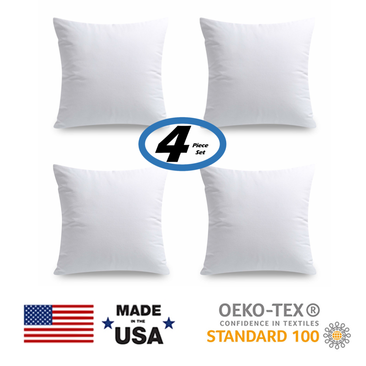 24x24 Euro Pillow Inserts Set of 2 Throw Pillows 24 Inch Premium Down