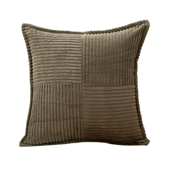 Soft Throw Pillowcase 18x18in for Couch - Cozy Decorative Cover for Living Room, Bedroom, or Patio - Unique Fuzzy Design in Khaki, Brown, Green, Army Green