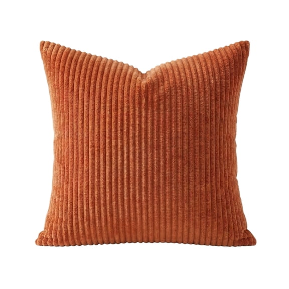 Soft Throw Pillows, Vertical Rib Corduroy, 20X20 In, Terracotta, Sofa Pillows for Living Room, Home Decor Living Room, 1 Pc