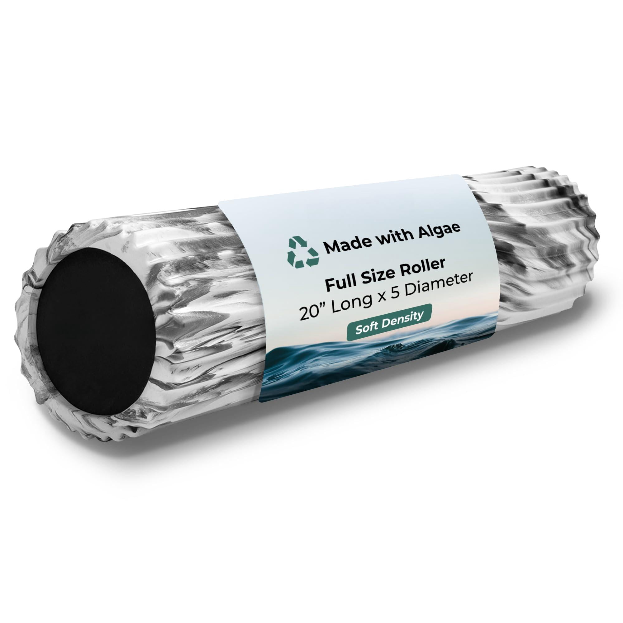 Soft Tidal Roller (black Marbled) - Low Density Foam For Physical  Excercise & Stretching Wave Textured Yoga Athletics Wellness Full Size 20" X 5"