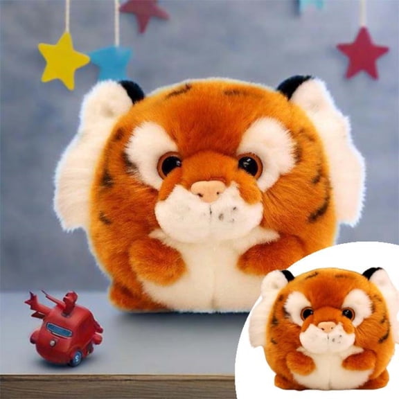 Soft Tiger Doll Cuddly Stuffed Animal Toy Adorable Yellow Tiger Plushie Hugging Pillow For Kids And Adults