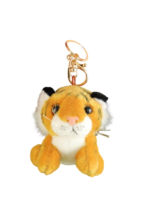 Soft Tiger Keyring Stuffed Animal Toy Cute Charm Keychain for Kids Bag Purse Backpack Tote Accessories