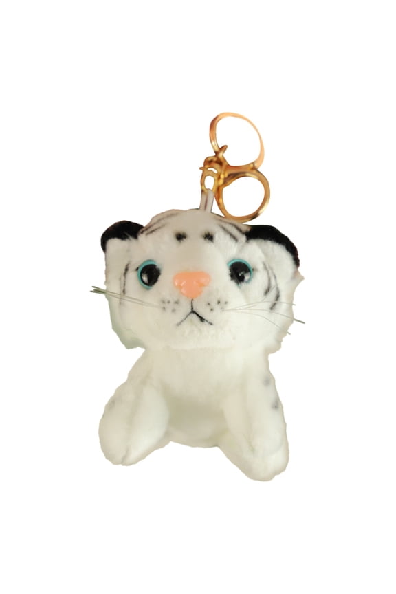 Soft Tiger Keychain Stuffed Animal Toy Cute Charm Keyring for Kids Bag Purse Backpack Tote Accessories