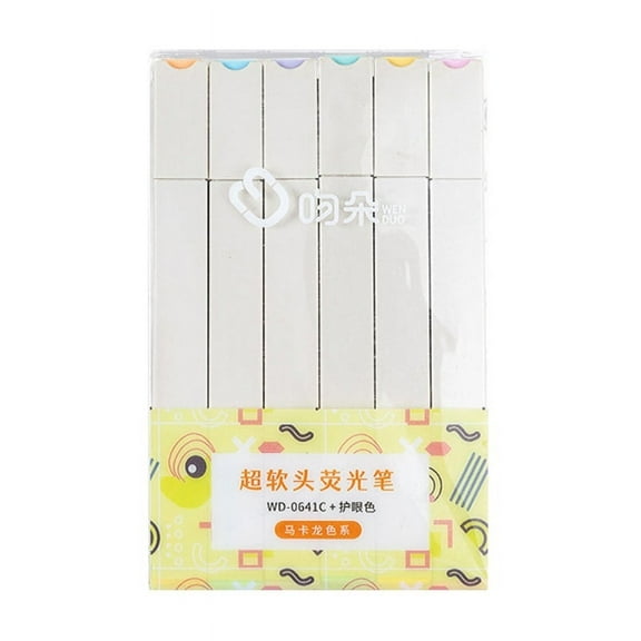 Soft-Tip Highlighter Pen Set Morandi Colors, 6-Color Pack Precise Control