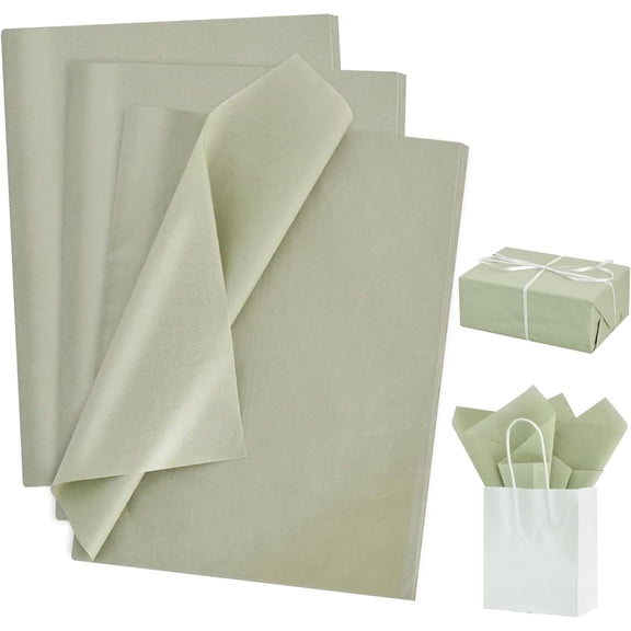 Soft Tissue Paper Sheets for Wrapping, Flexible Paper Material, Plain Green, for Holiday Gift Packing, Birthday Presents, Party Decor, Diy Craft Projects and Festival Wrapping Needs (50*35cm)