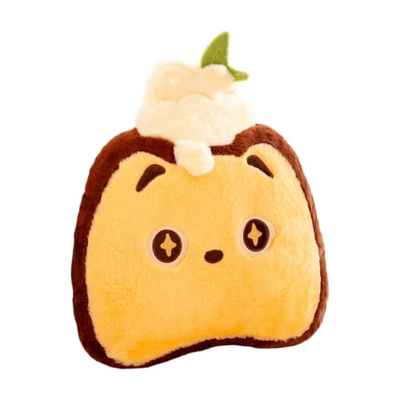Soft Toast Bread Plush Cushion, Cute Sandwich Pillow Toy, Cheese Plush Throw for Couch Bed, Warm Cozy Home Decor, 13.8*16.5 In