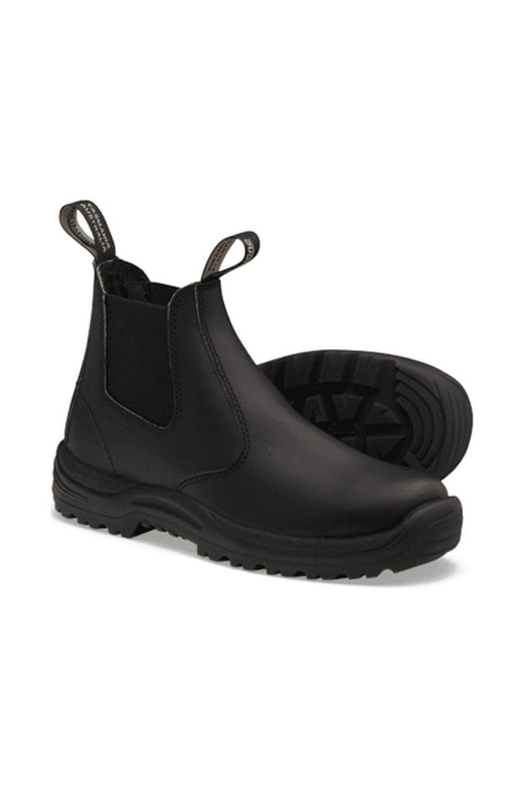 Soft Toe Slip-on Boot, Water Resistant, Black, US size 12