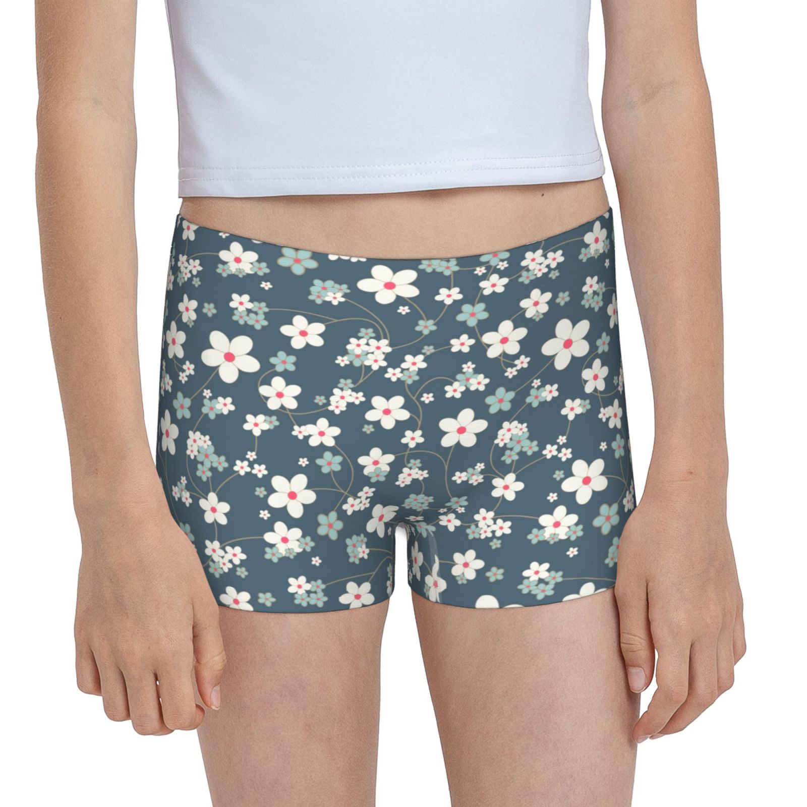 Easygdp Blue Flower Girls Hipster Cotton Underwear Little Girls