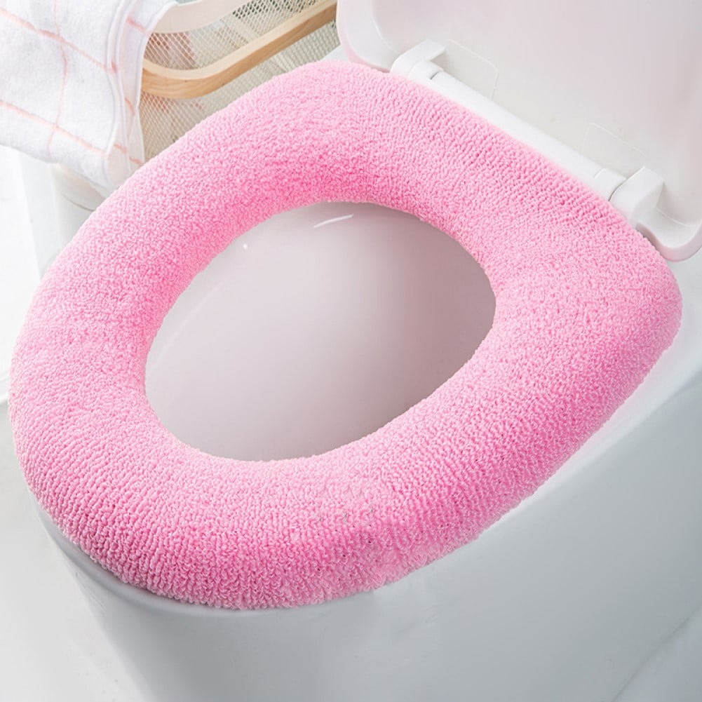 Soft Toilet Seat Bathroom Washable Warmer Cushion Mat Cover Pad Hook Lid