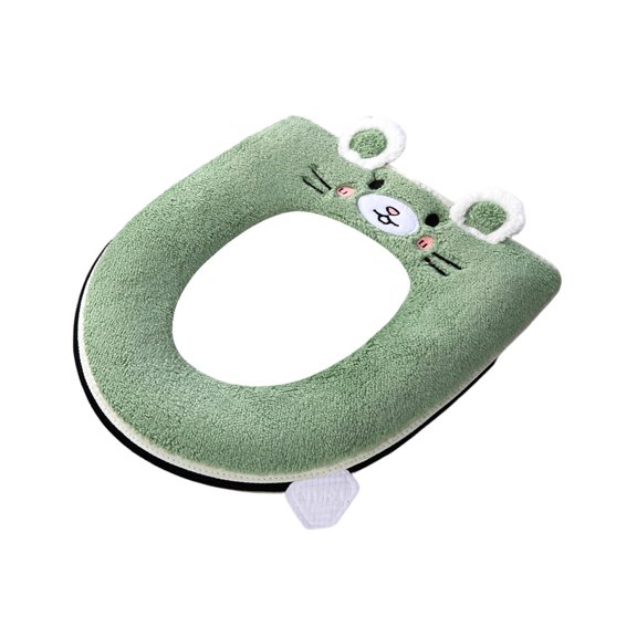 Soft Toilet Seat Cover - Plush, Thick Fabric Toilet Seat Warmer for Round, Elongated 14x18" Toilet Seats - Reusable, Machine-Washable, Easy-Install - Gift-Ready Packaging - Light