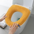 thumbnail image 1 of Soft Toilet Seat Cover - Plush, Thick Fabric Toilet Seat Warmer for Round & Elongated 14x18" Toilet Seats - Reusable, Machine-Washable, Easy-Install - Orange, 1 of 6