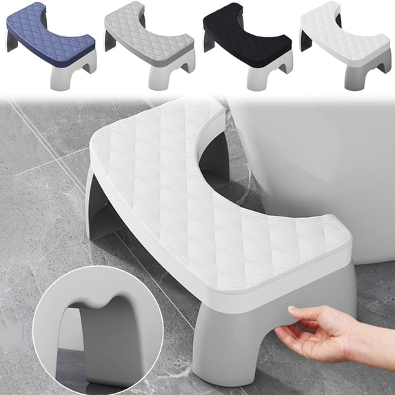 Soft Toilet Stool for Bathroom and Office Use Non-Slip Padded Footrest with Comfortable Treading Surface for Improved Posture and Support for Home and Professional Workspaces Topliu