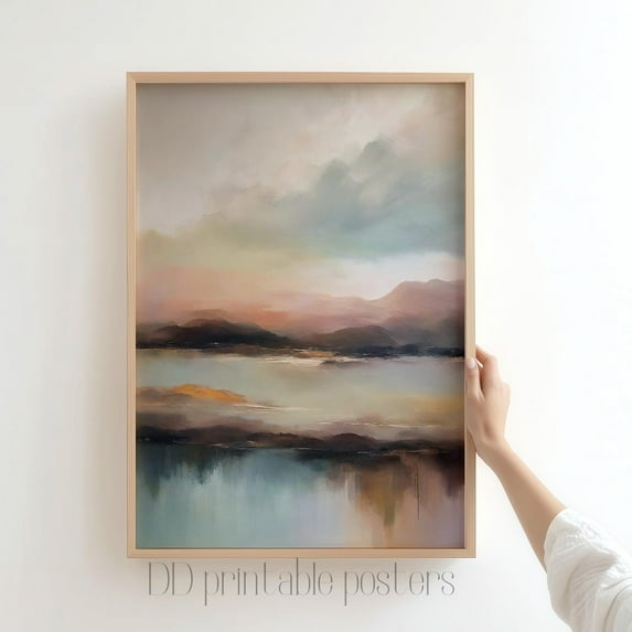 Soft Tone Abstract Landscape Print, Modern Wall Art Home Decor #1273, Unframed Poster Size 8x12