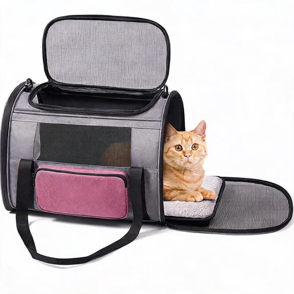 Soft Top-Load Cat Carrier for Pets Up to 20 Lbs Pink 17.7"L x 12"W x 12.5"H