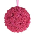 thumbnail image 1 of Soft Touch Flower Kissing Balls Wedding Centerpiece, 12-inch, Fuchsia, 1 of 1