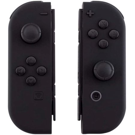 Soft Touch Grip Black Joycon Handheld Controller Housing Shell w/Full Set Buttons, DIY Replacement Shell