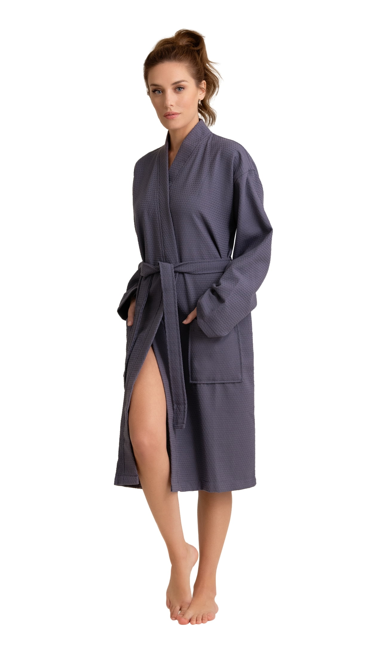 American Soft Linen Unisex Luxury Hotel Spa Warm Shawl Collar Soft Plush Fleece Bath Robe - Teal