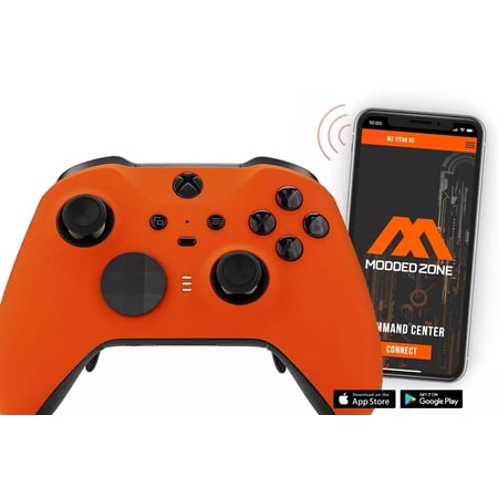 Soft Touch Orange Custom Modded Controller Compatible with Xbox One Elite Series 2 for All Shooter Games MW BO4