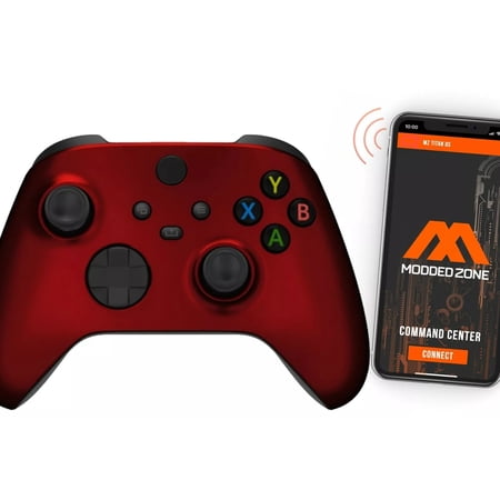 Soft Touch Red Xbox One X SMART Custom Smart Rapid Fire Modded Controller. FPS mods.